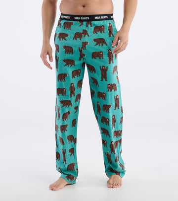 Little Blue House Brown Bears Man Pants